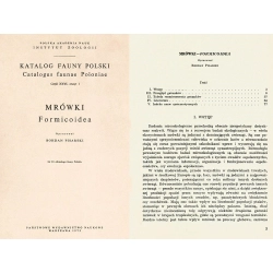 KATALOG FAUNY POLSKI - MRÓWKI - FORMICOIDEA KATALOG FAUNY POLSKI - MRÓWKI - FORMICOIDEA
