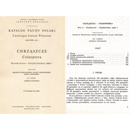 KATALOG FAUNY POLSKI - KUSAKOWATE - STAPHYLINIDAE - CZĘŚĆ 1