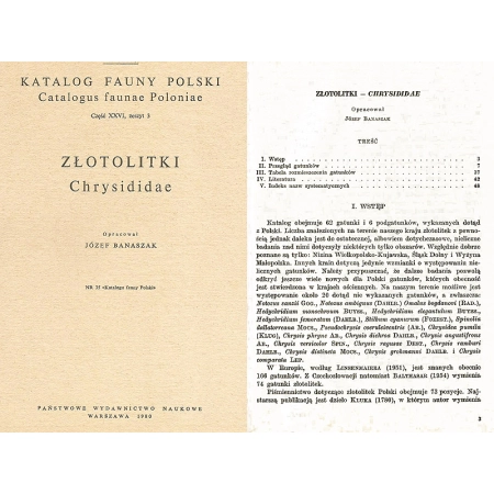 KATALOG FAUNY POLSKI - ZŁOTOLITKI - CHRYSIDIDAE
